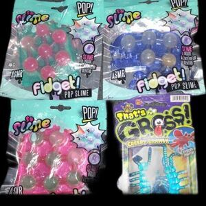 Slime Pop Fidget ASMR Slime Toy Bundle 3 Pack Sensory Pop It Slime Kids Ages 6+